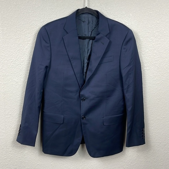 New Armani Collezioni Navy Blue Wool Blazer Suit Jacket 2 Button Sz 48S - Picture 4 of 15